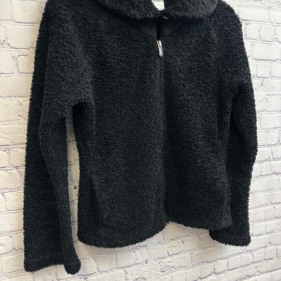 Patagonia Synchilla Black Fleece Curly Q Shawl Collar Jacket Full Zip Medium - Picture 4 of 7